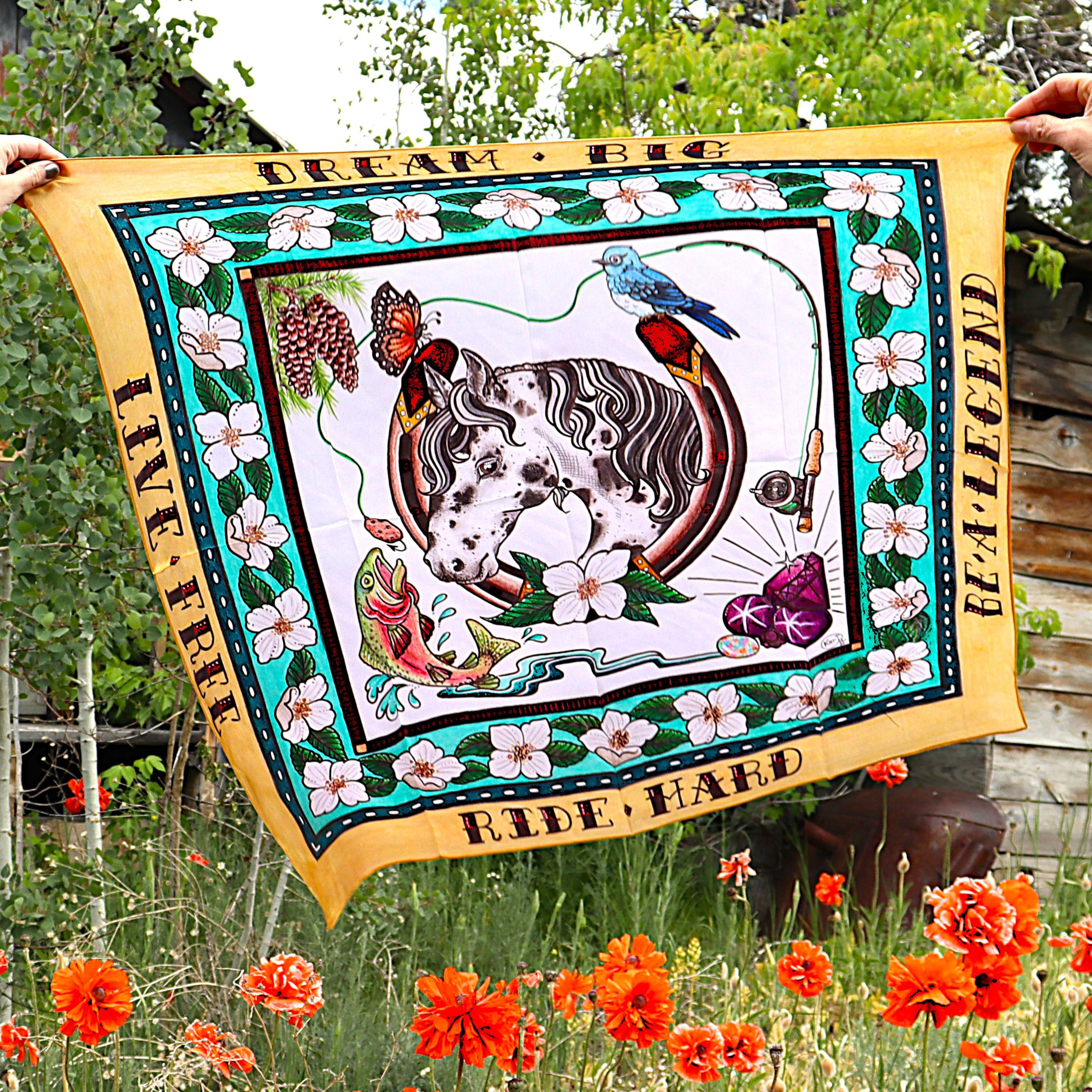 Idaho Cowgirl Congress Silk Scarf