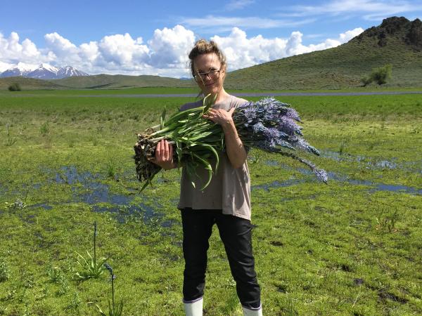 MK Guth with lilies